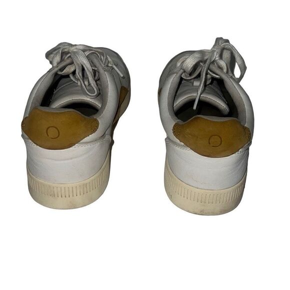 Everlane Tread ReLeather Court Sneaker White Mustard Lace Up Low Leather Sz 8.5 - Picture 6 of 9